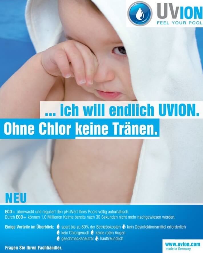 UVION - chlorfreie Pool. Keine Tränen mehr.